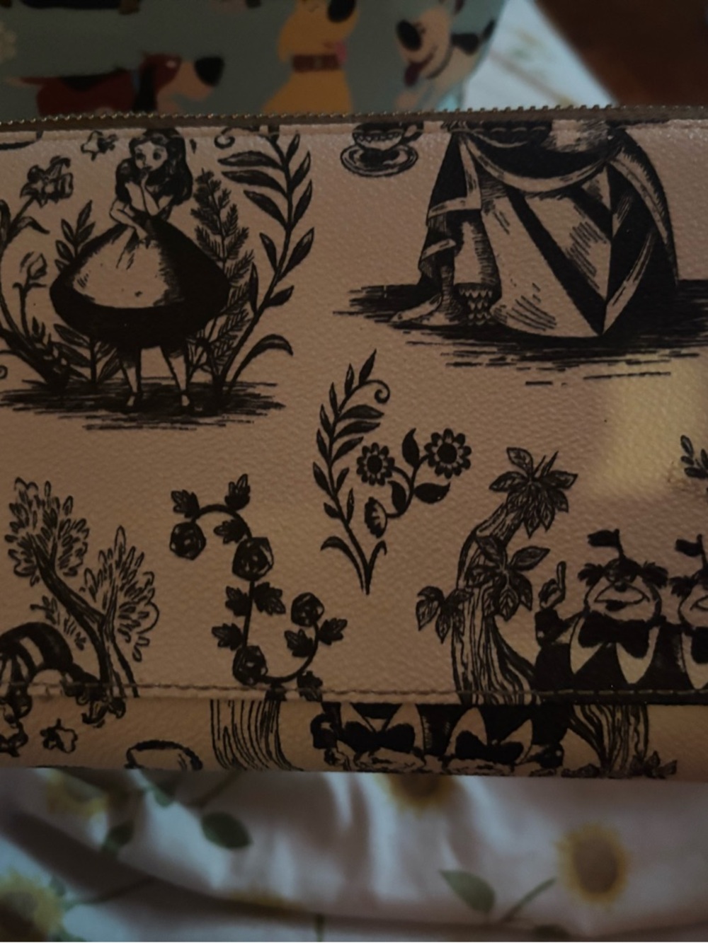 Dooney & Bourke Cream and Black Alice Print Satchel - Picture 2 of 4